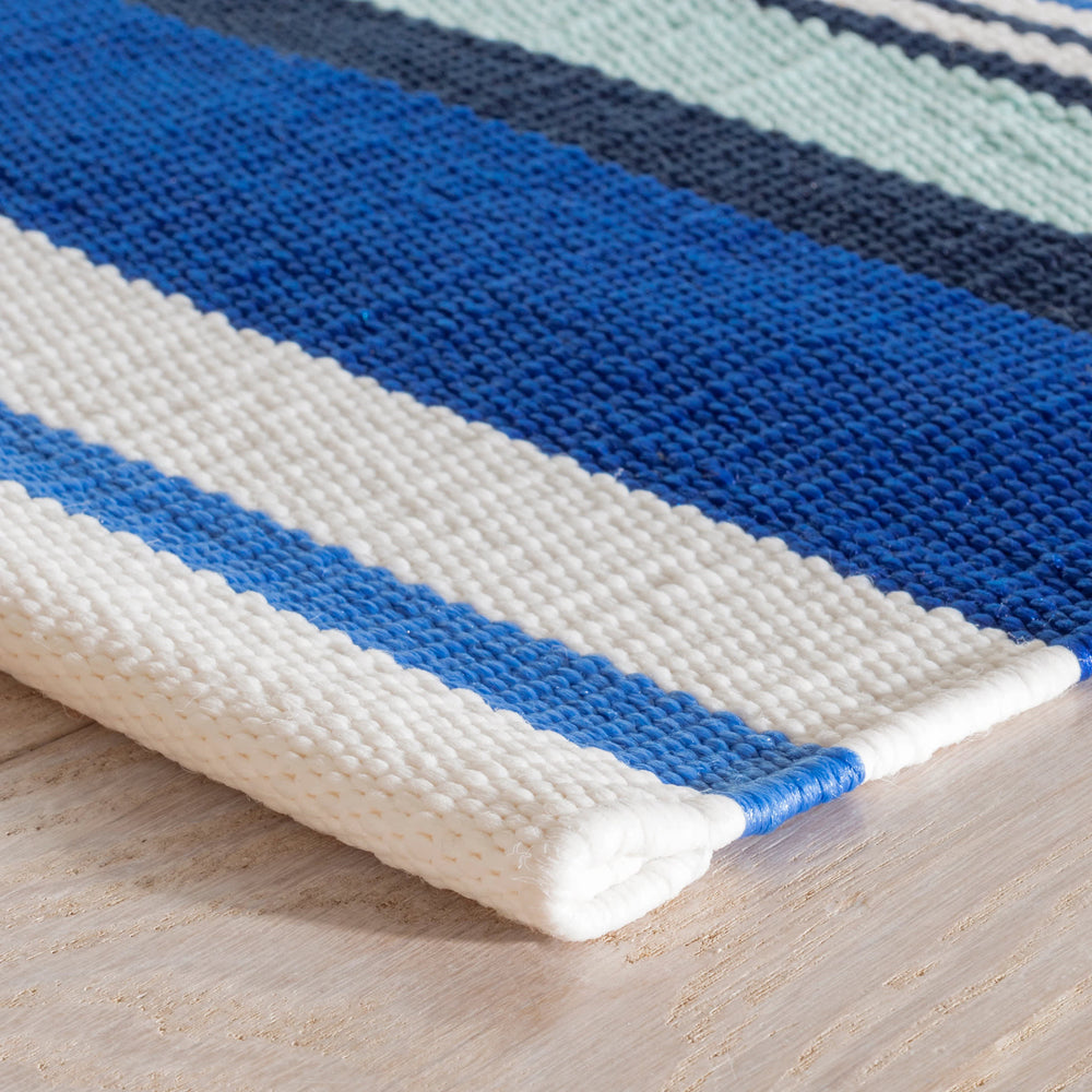 Sunny Stripe Handwoven Indoor/Outdoor Rug | Blue