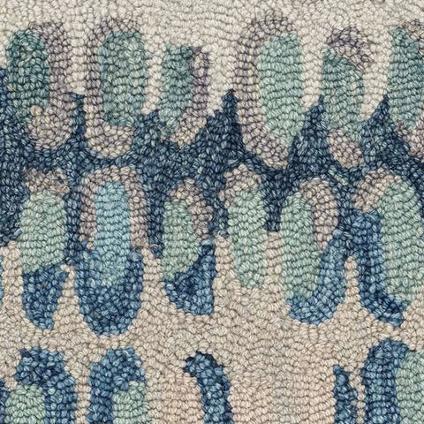 Paint Chip Hand Micro Hooked Wool Rug Swatch | Blue