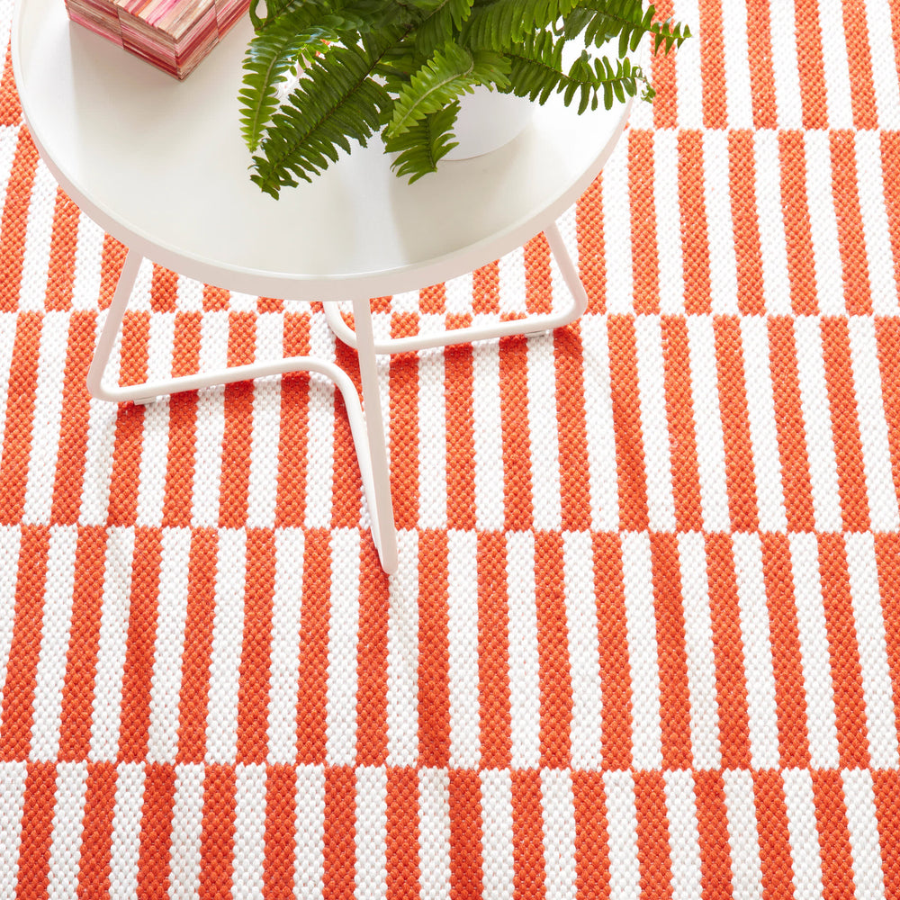 Sailing Stripe Handwoven Indoor/Outdoor Rug | Tangerine