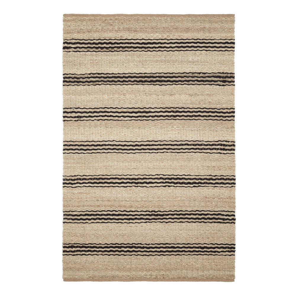 Jute Ticking Handwoven Rug | Black