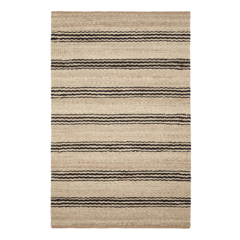 Jute Ticking Handwoven Rug | Black