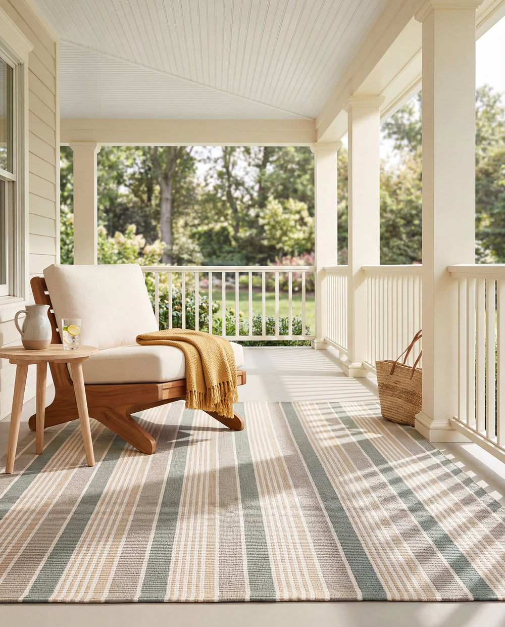 Mystic Stripe Handwoven Indoor/Outdoor Rug | Slate