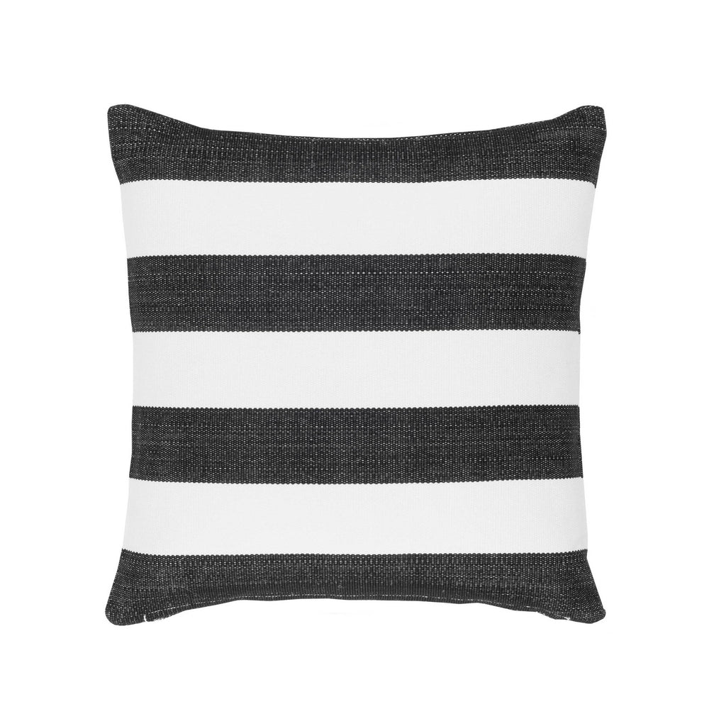 Catamaran Stripe Indoor/Outdoor Decorative Pillow | Black/White