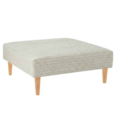 Herringbone Rug Ottoman | Ocean
