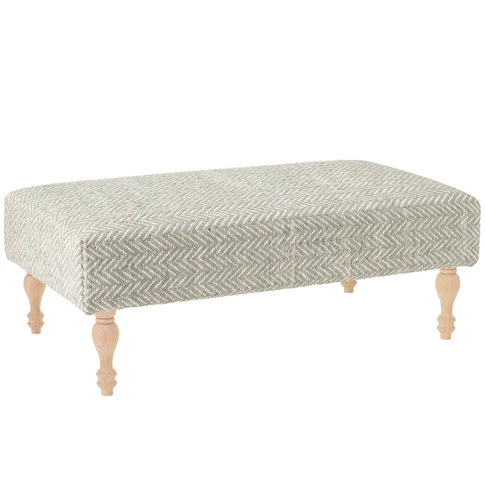 Herringbone Rug Ottoman | Ocean