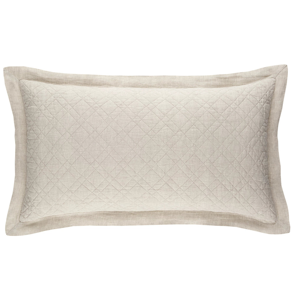 Washed Linen Quilted Sham | Natural