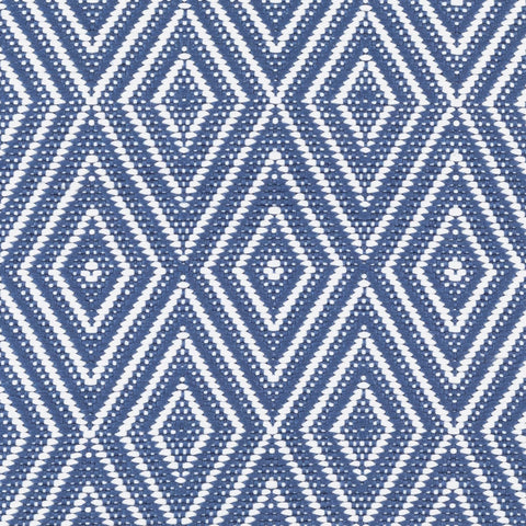 Diamond Handwoven Indoor/Outdoor Rug Swatch | Denim/White