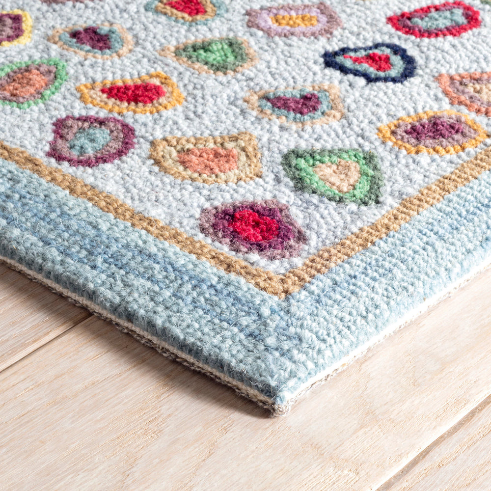 Cats Paw Hand Micro Hooked Wool Rug | Blue