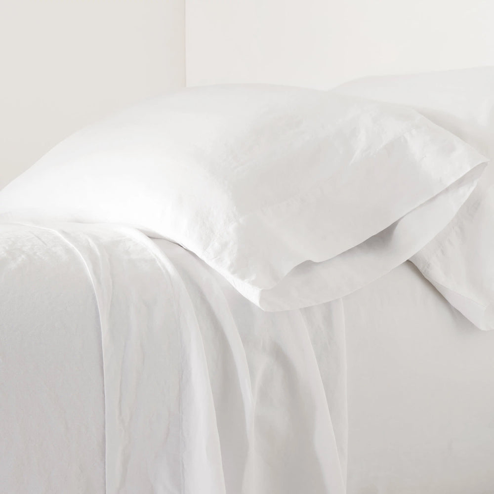 Luna Linen Pillowcases | White