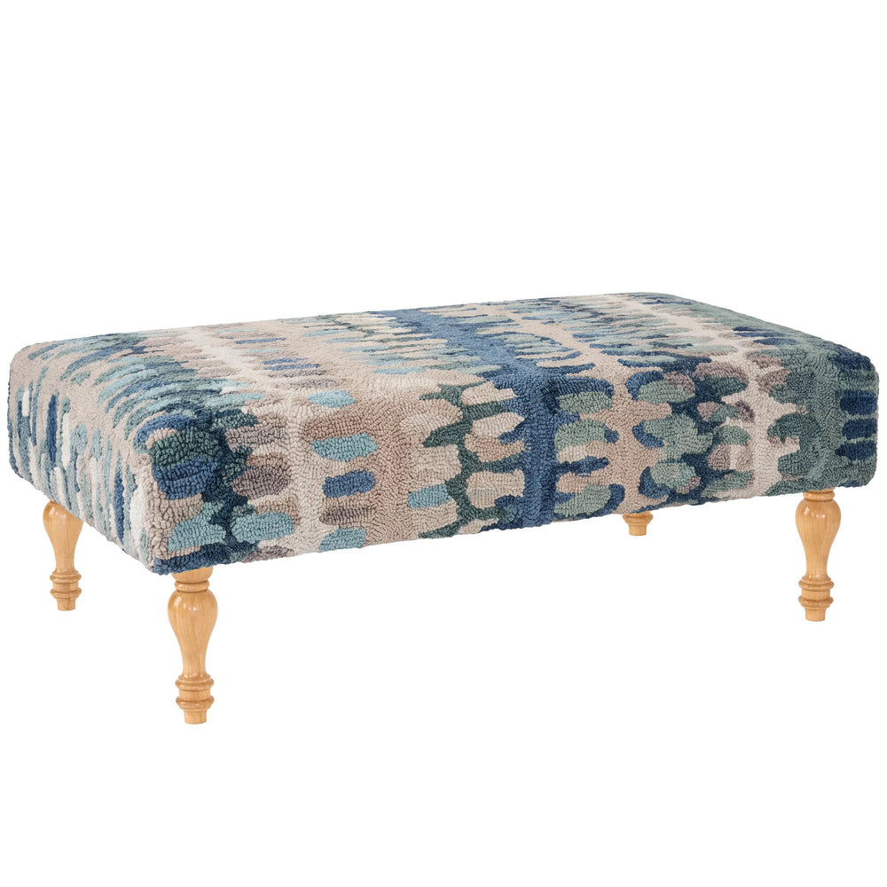 Paint Chip Rug Ottoman | Blue
