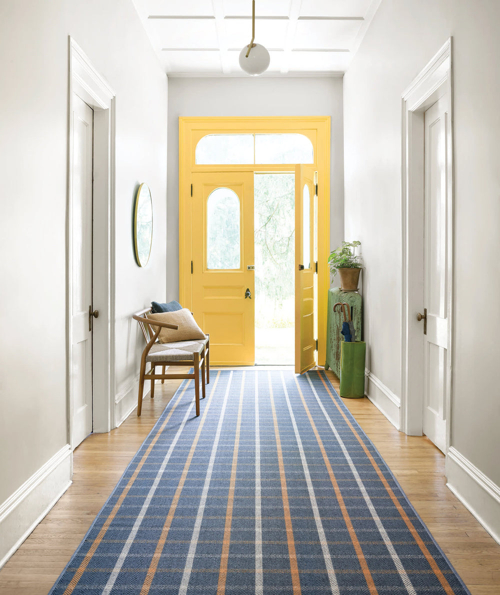Jackson Navy/Ivory Woven Wool Custom Rug