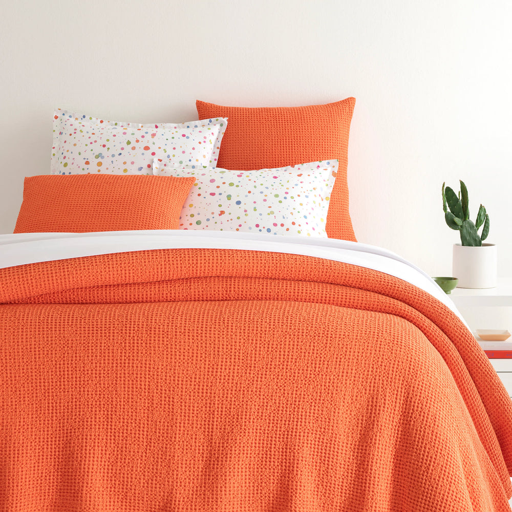Bubble Matelasse Coverlet | Tangerine