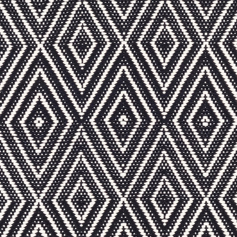 Diamond Handwoven Indoor/Outdoor Rug Swatch | Black/Ivory