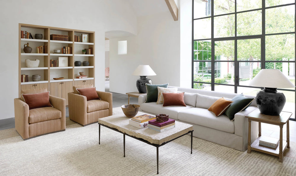 Gehry Velvet/Linen Decorative Pillow Cover | Russet
