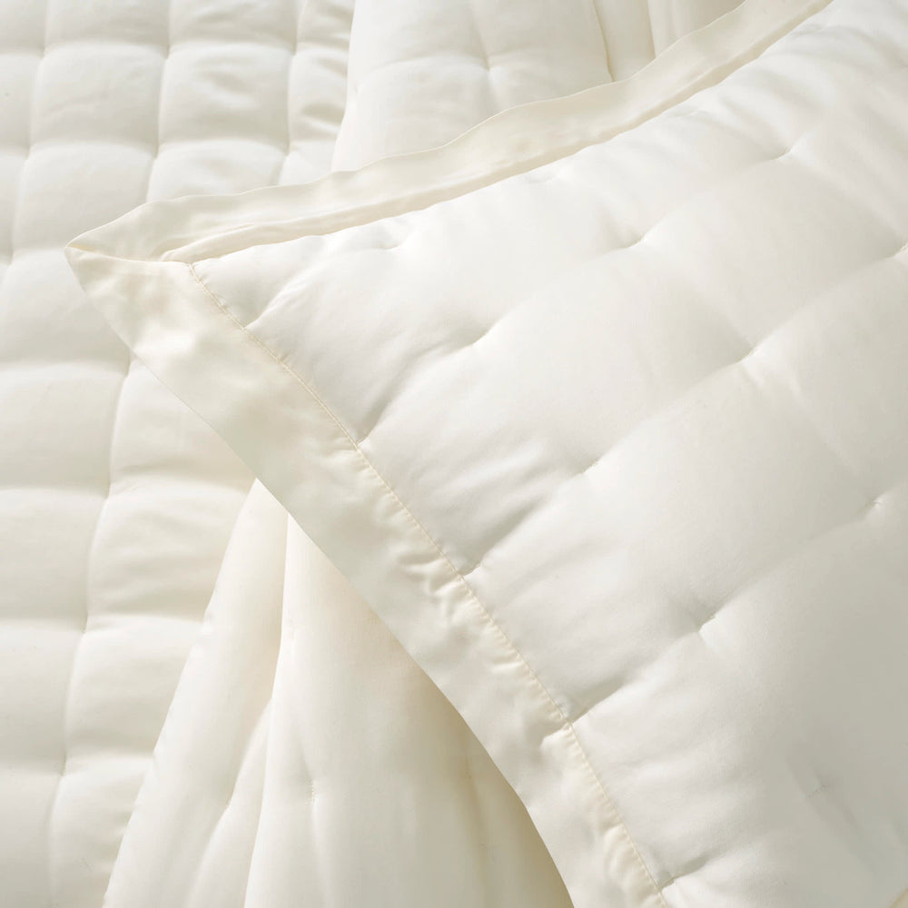 Silken Solid Puff Sham | Ivory