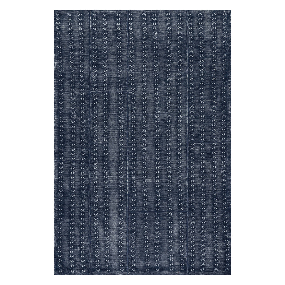 Vox Chevron Handmade Wool Rug | Navy