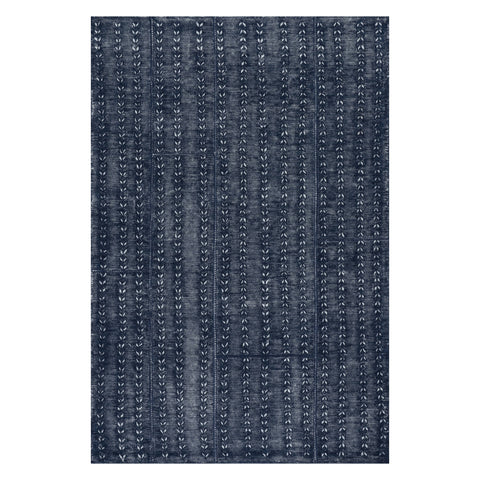 Vox Chevron Handmade Wool Rug | Navy