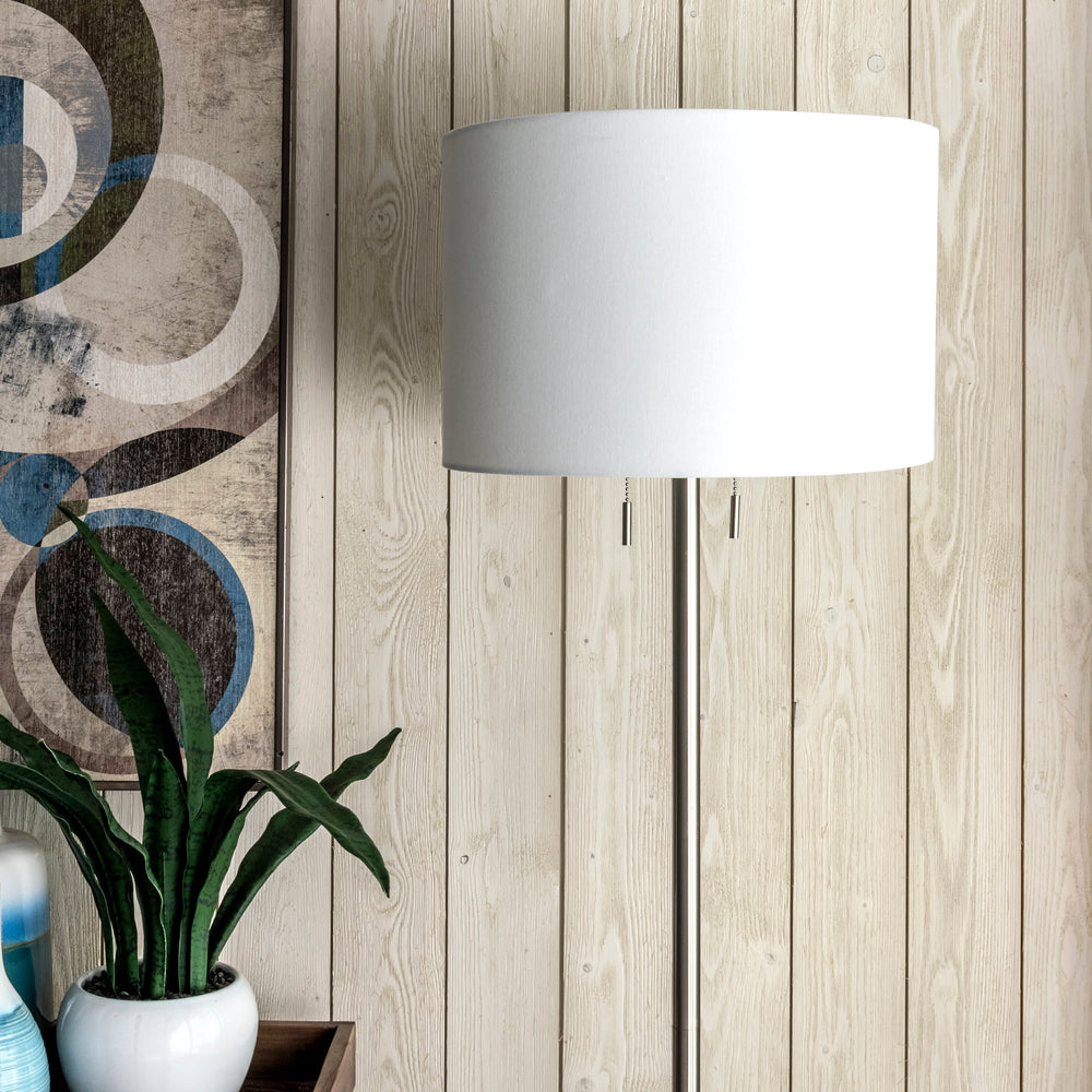 64-inch Metal Staff Pole Floor Lamp | Silver
