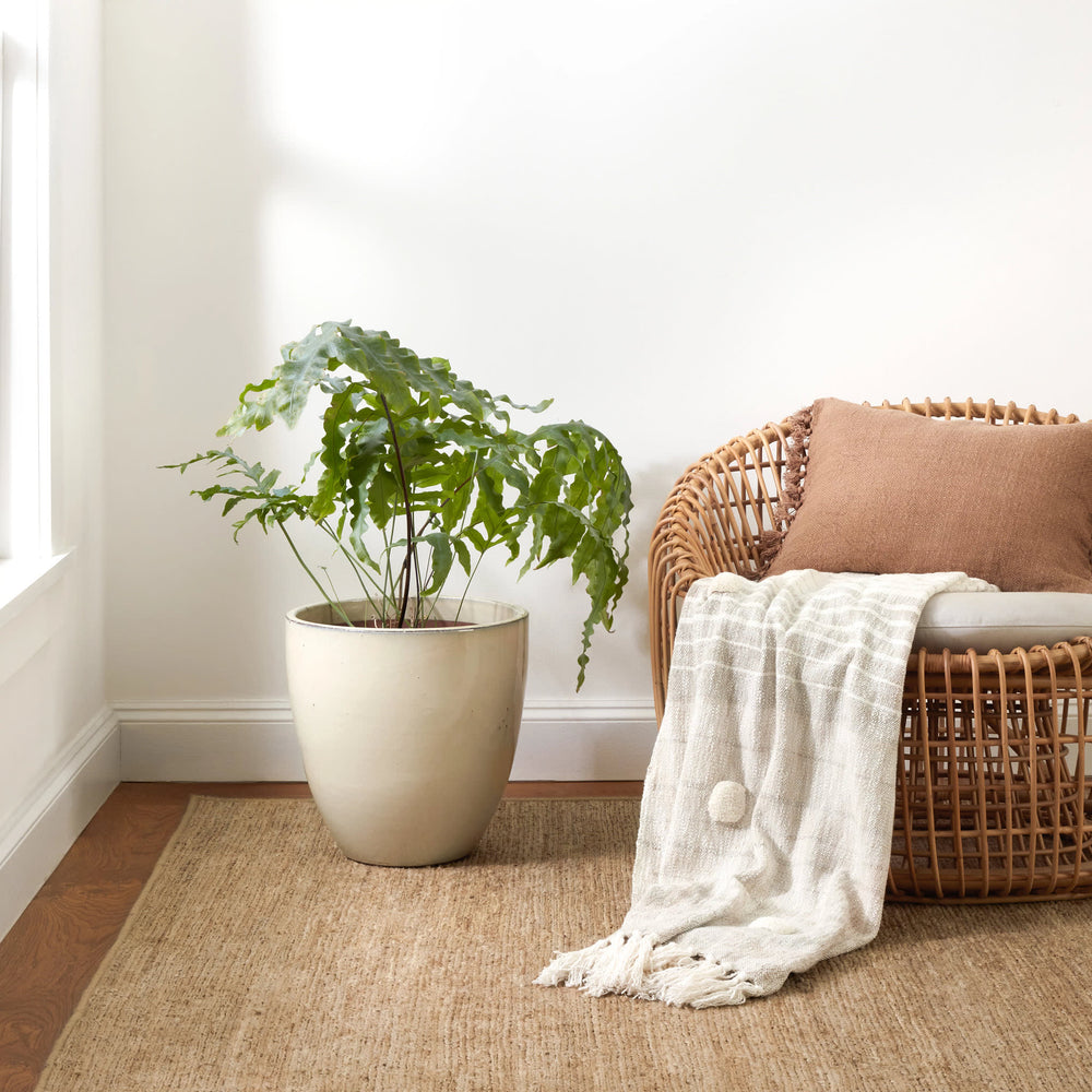 Willa Braided Woven Hemp Custom Rug | Natural