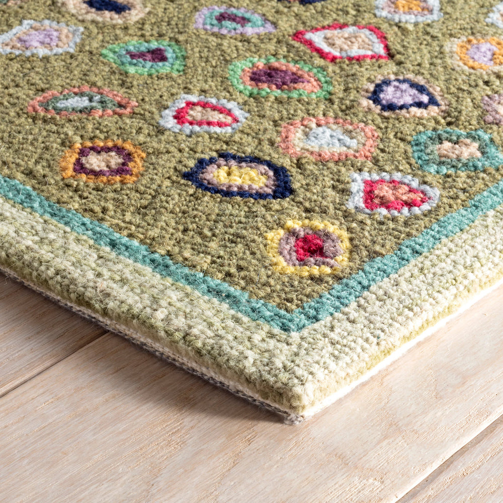 Cats Paw Hand Micro Hooked Wool Rug | Sage