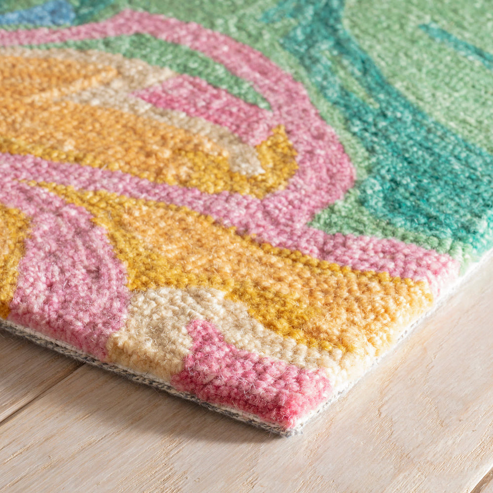 Dew Pond Hand Micro Hooked Wool Rug | Green