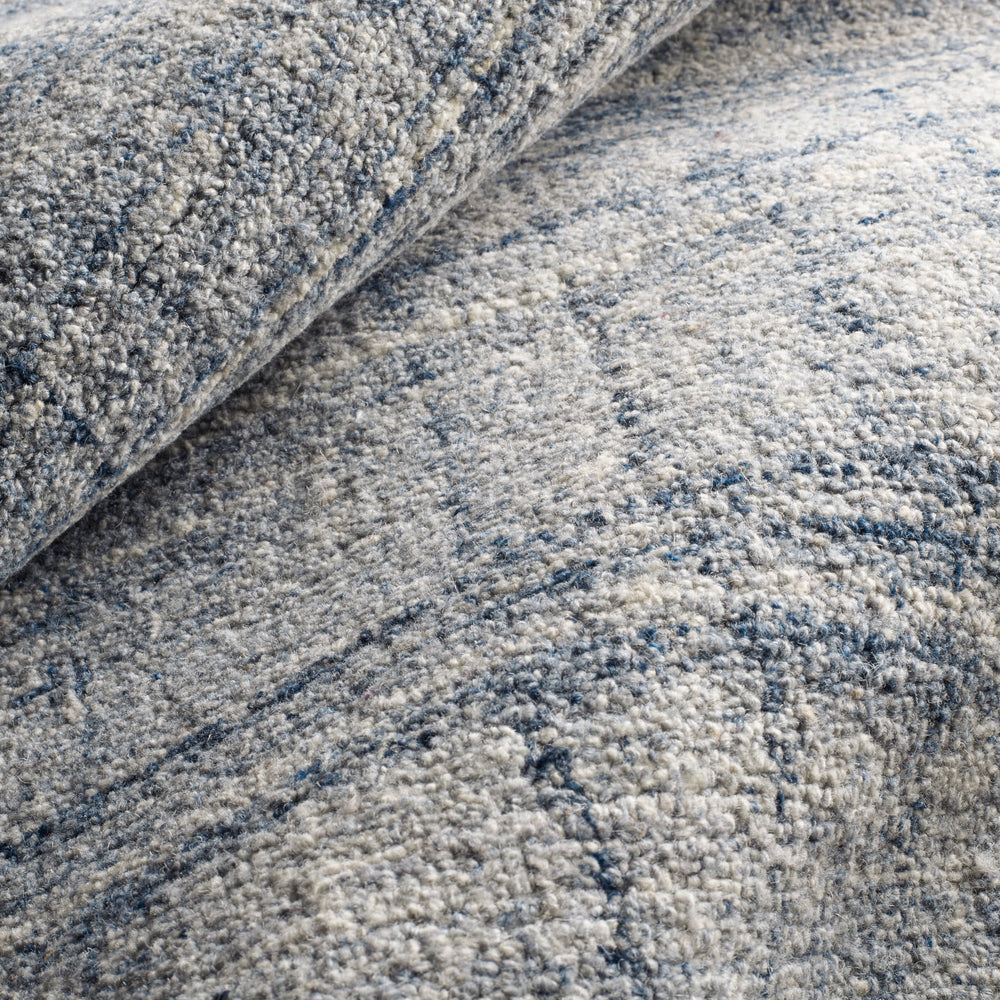 Harris Hand Micro Hooked Wool Rug | Blue/Ivory
