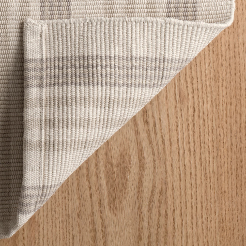 Putney Stripe Handwoven Cotton Rug | Ivory