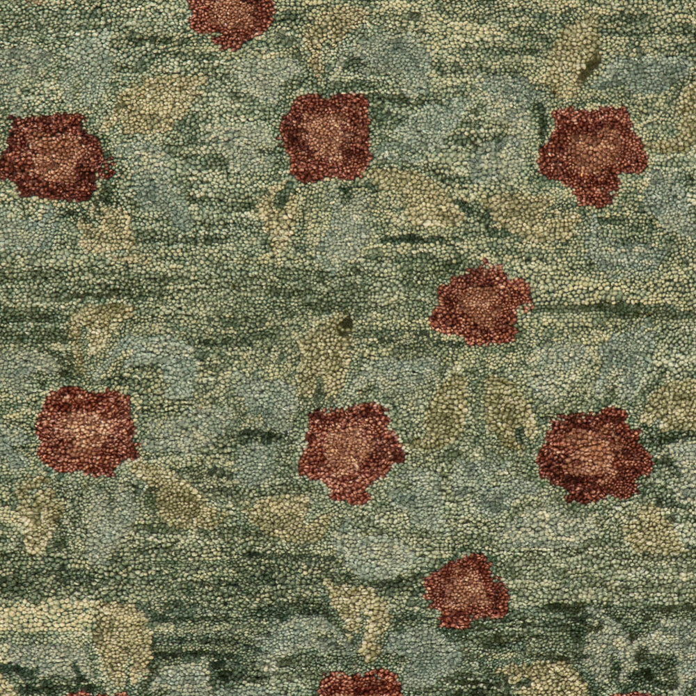 Genevive Modern Floral Wool Rug Swatch | Green