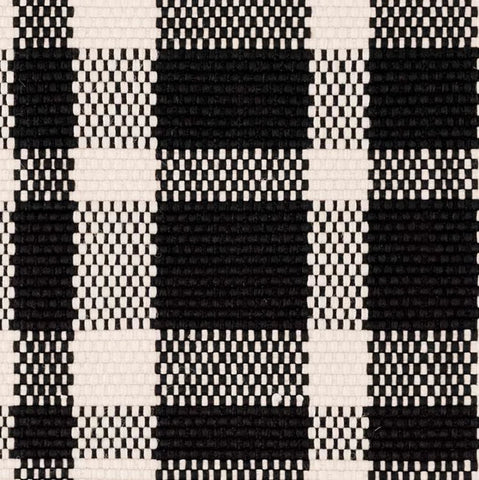 Tattersall Handwoven Indoor/Outdoor Rug Swatch | Black