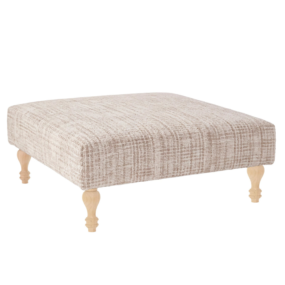 Crosshatch Rug Ottoman | Ivory