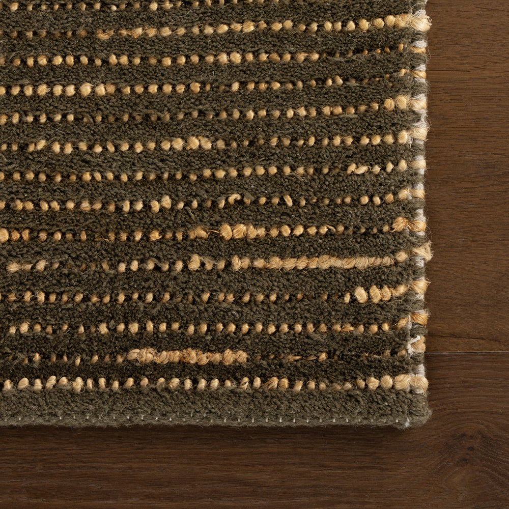 Vicart Modern Striped Bohemian Rug | Green
