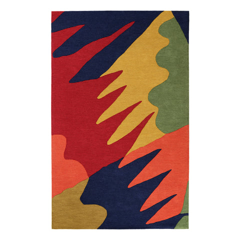 Graphic Hand Tufted Wool Rug | Multi