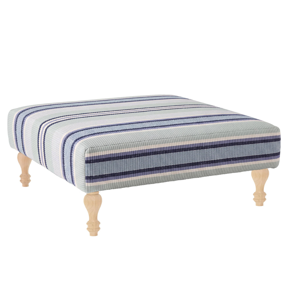 Barbados Stripe Rug Ottoman | Blue