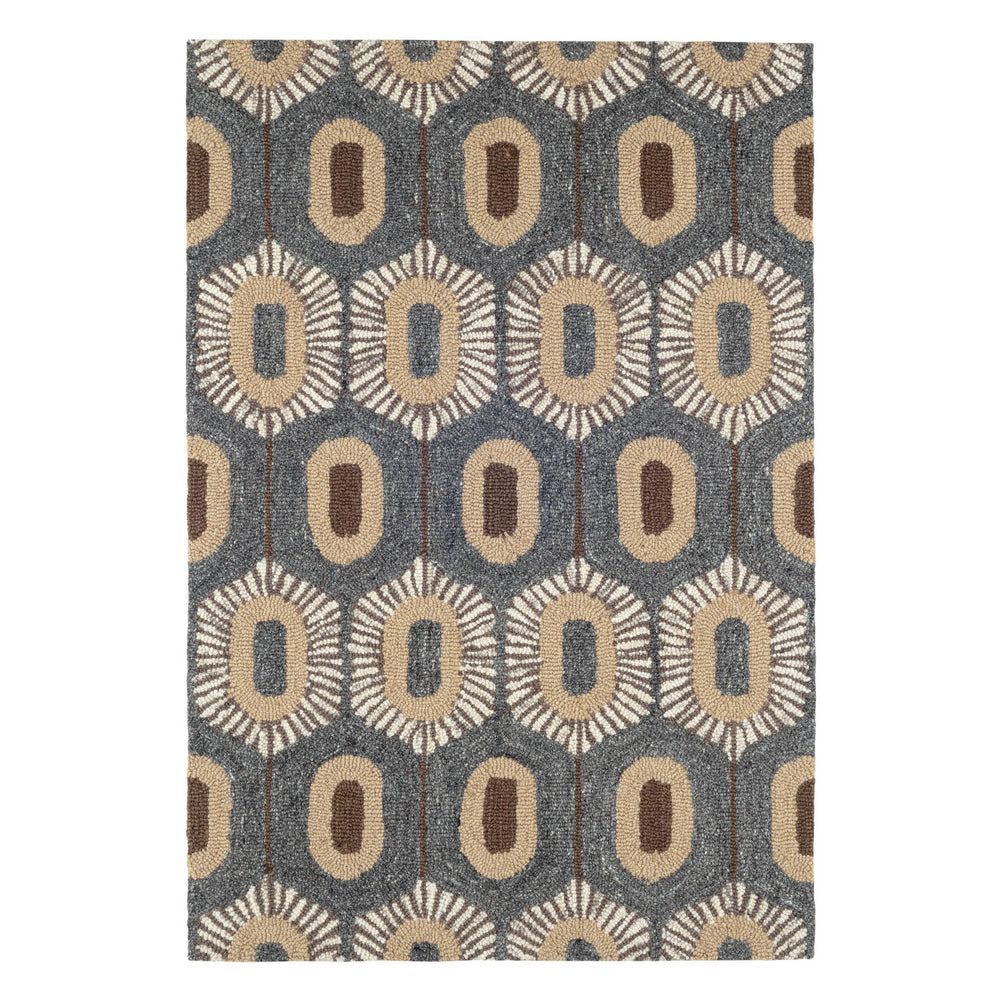 Stowe Hand Micro Hooked Wool Rug | Grey