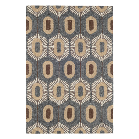 Stowe Hand Micro Hooked Wool Rug | Grey