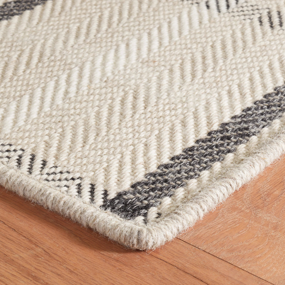 Jackson Woven Wool Custom Rug | Beige/Charcoal