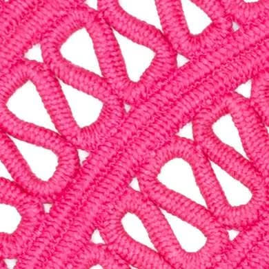Bowline Handwoven Indoor/Outdoor Round Rug Swatch | Fuchsia