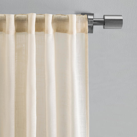 Textured Solid Curtain Panel Pair | Natural