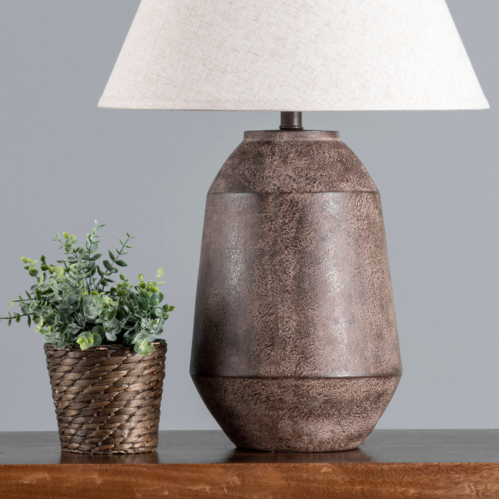 29-inch Mottled Resin Vintage Table Lamp | Brown