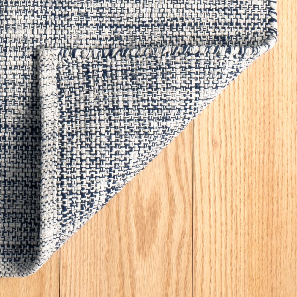 Marled Handwoven Cotton Rug | Indigo
