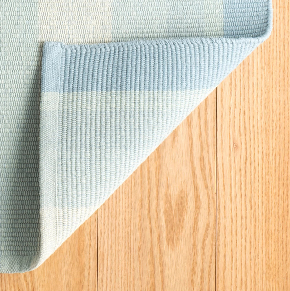 Shore Stripe Handwoven Cotton Rug | Sky Blue