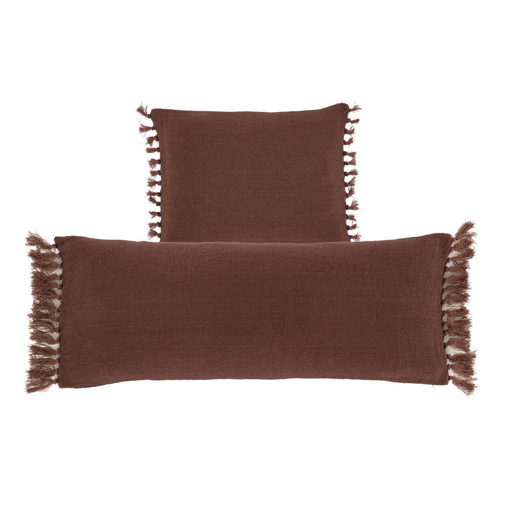 Evelyn Linen Decorative Pillow Cover | Russet