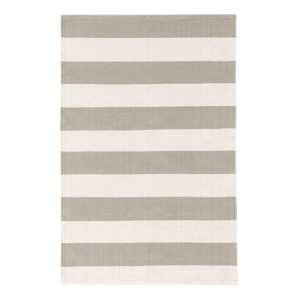 Catamaran Stripe Handwoven Indoor/Outdoor Rug | Platinum/Ivory