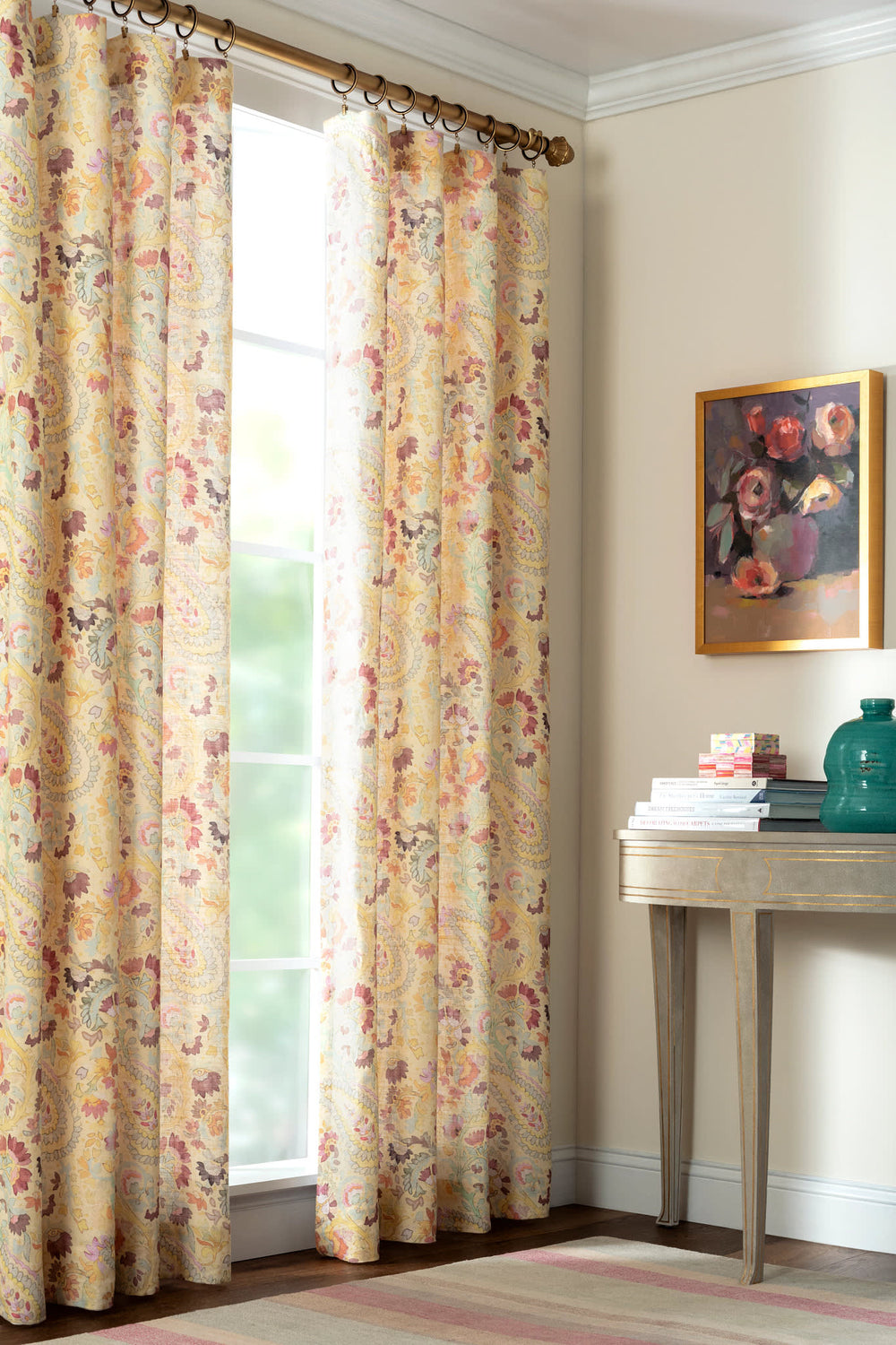 Ines Linen Curtain Panel | Multi