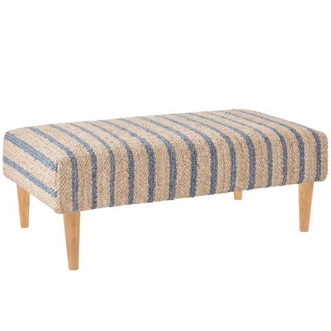 Moana Stripe Rug Ottoman | Blue