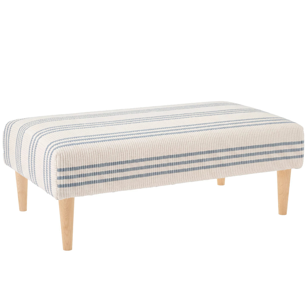 Swedish Stripe Rug Ottoman | Blue