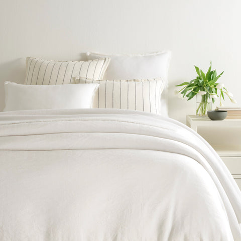 Faye Linen Duvet Cover | Dove White