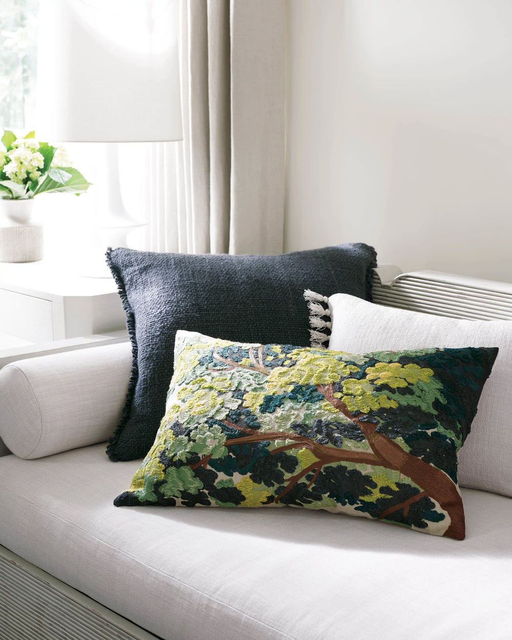 Griffin Linen Decorative Pillow Cover | Granite