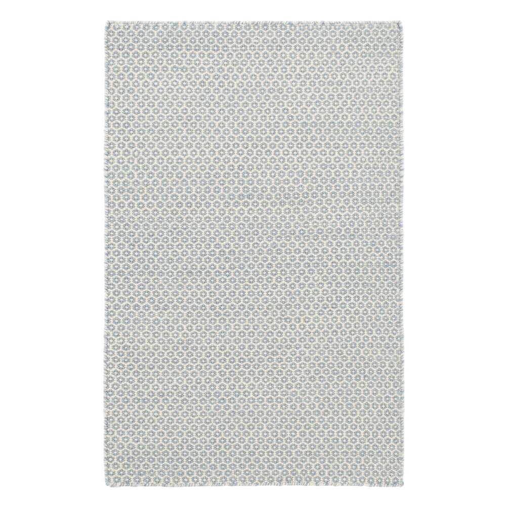 Honeycomb Handwoven Wool Rug | French Blue/Ivory