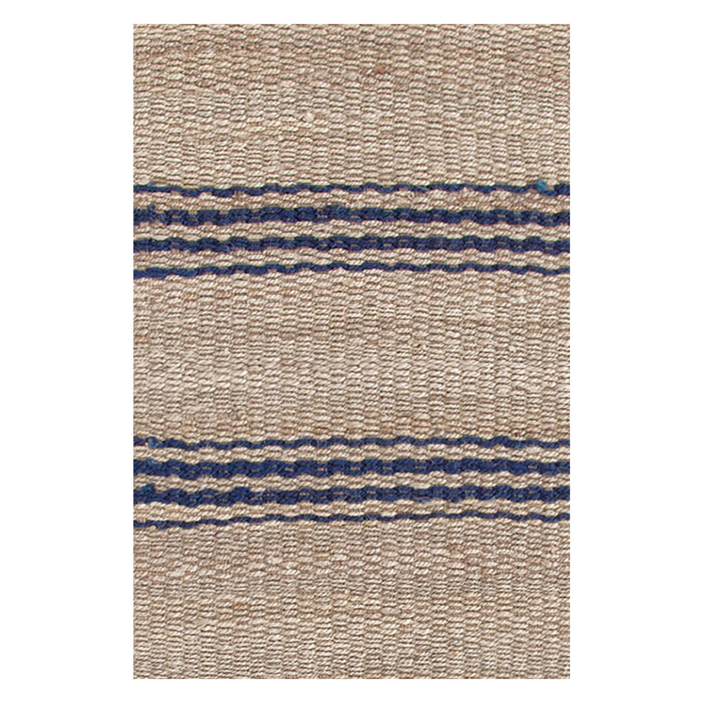 Jute Ticking Handwoven Rug | Indigo